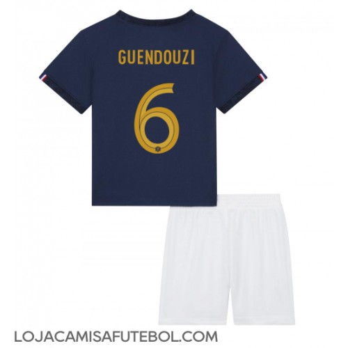 Camisa de Futebol França Matteo Guendouzi #6 Equipamento Principal Infantil Mundo 2022 Manga Curta (+ Calças curtas)